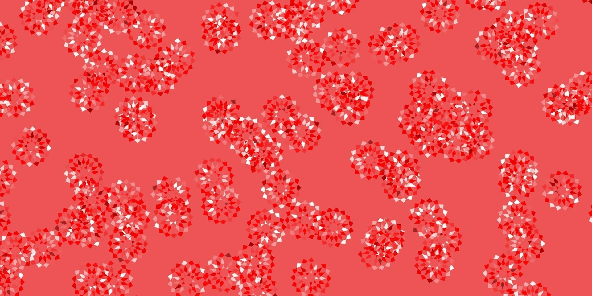 materiale illustrativo naturale di vettore rosso chiaro con i fiori.