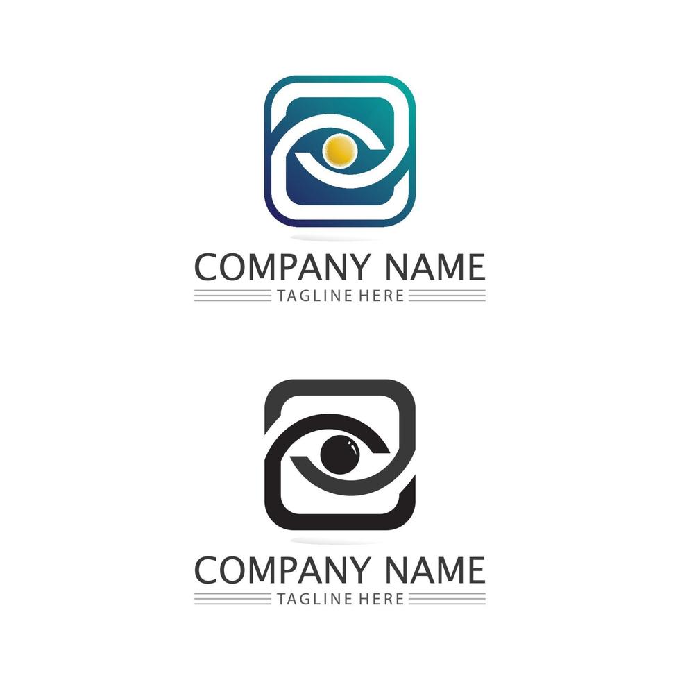 icona dell'occhio e logo del design della visione isolato segno simbolo vettore intuizione
