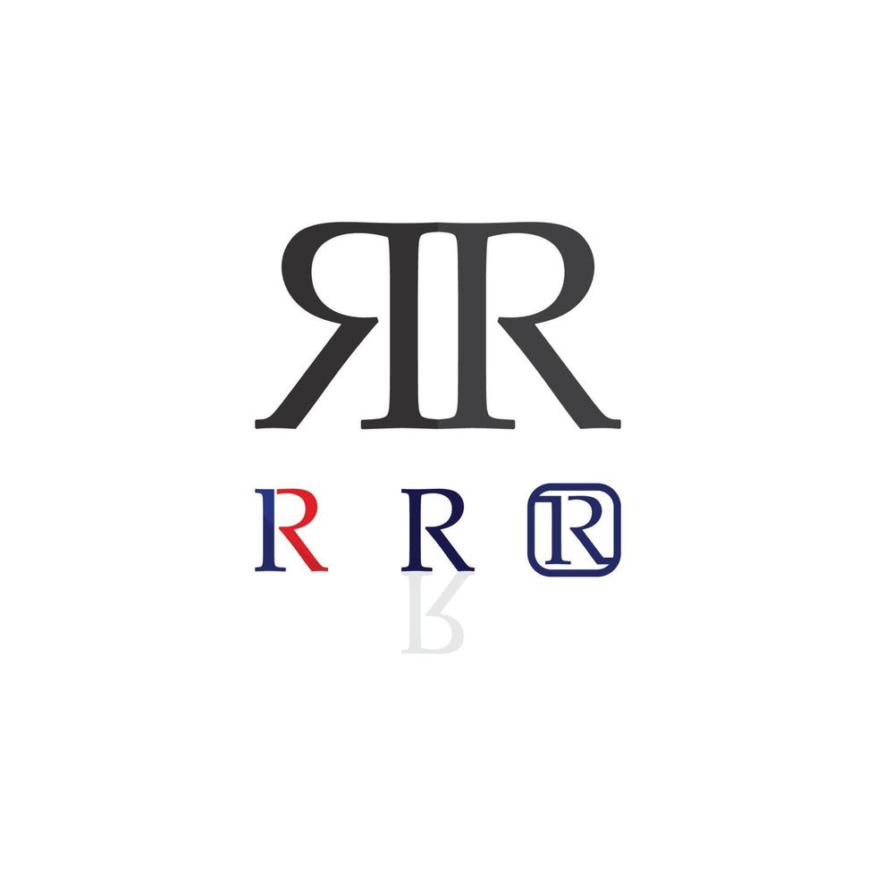 lettera r e rr font logo icona illustrazione vettoriale