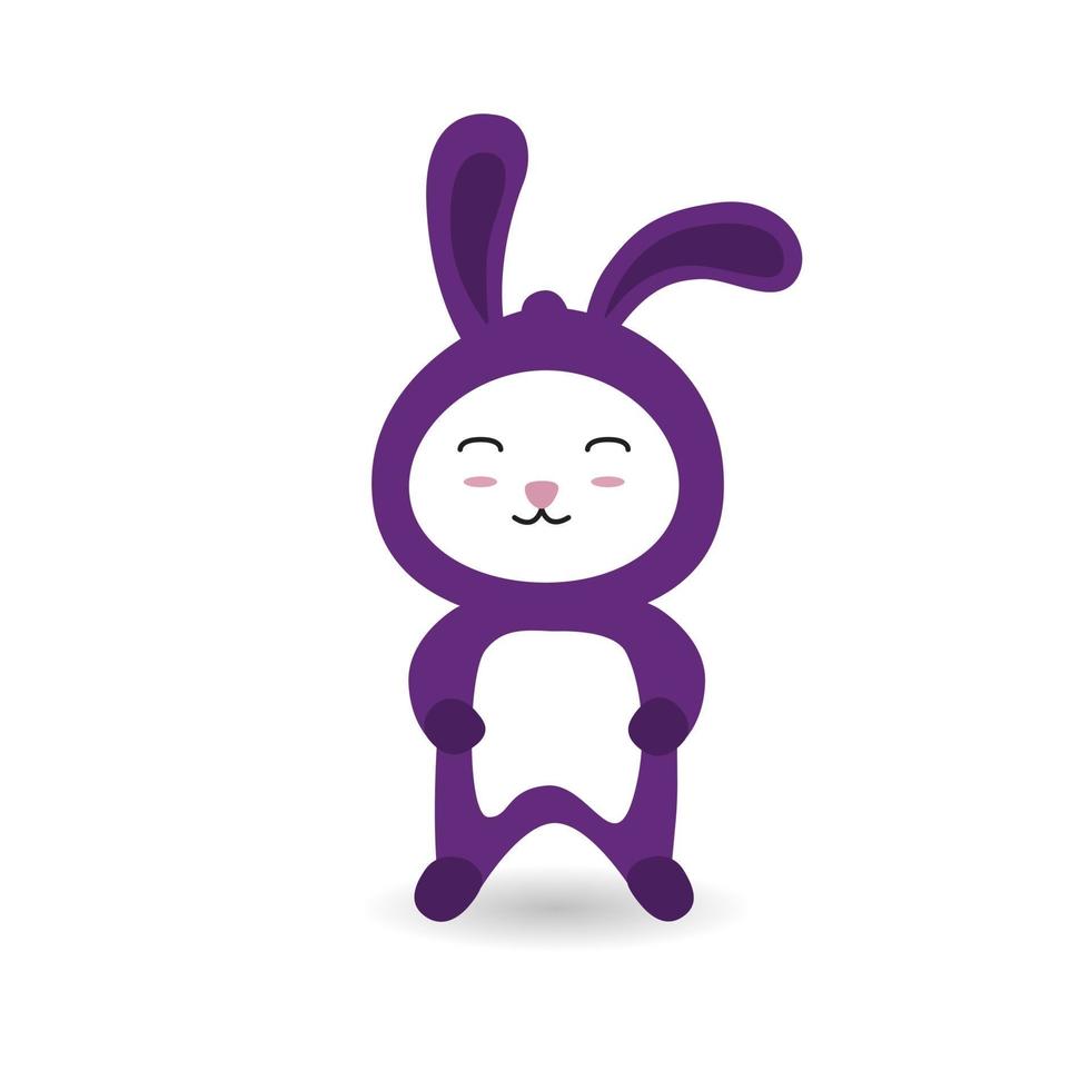 simpatico coniglietto mascotte. simpatico design del logo del coniglietto vettore