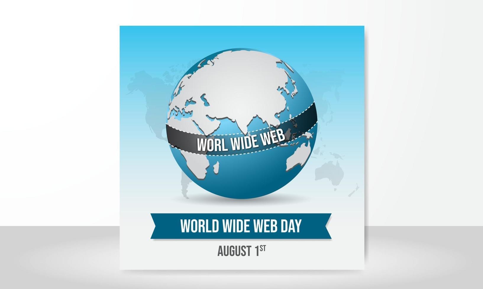 design di sfondo per la giornata mondiale del web 1 agosto vettore
