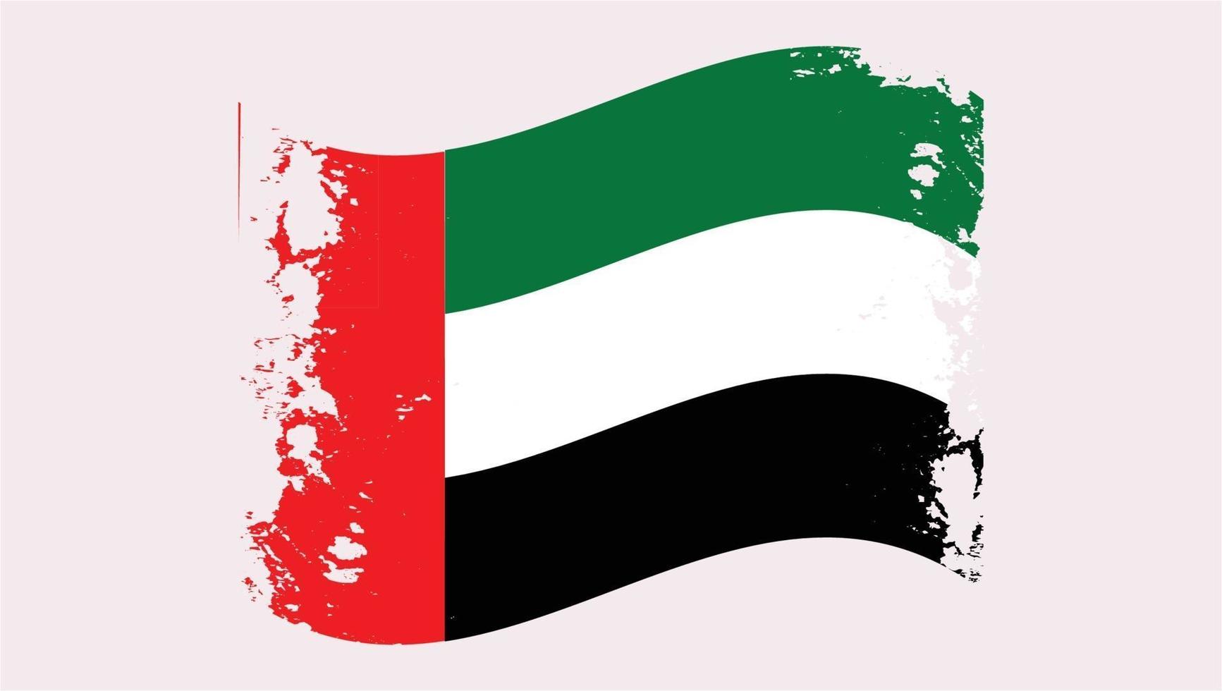 emirati arabi uniti trasparente grunge pennello bandiera ondulata png vettore