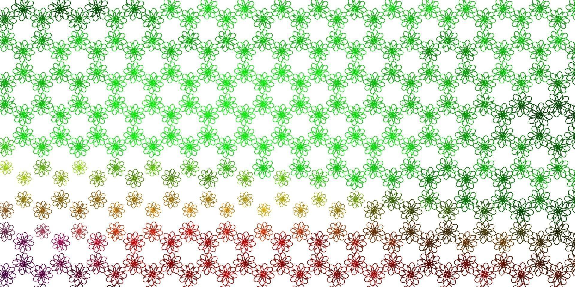sfondo vettoriale verde chiaro, rosso con linee piegate.