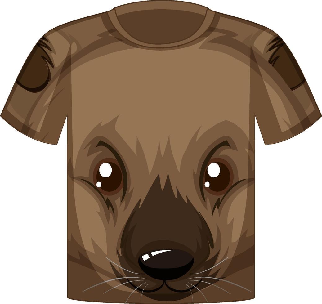 parte anteriore della t-shirt con la faccia di un simpatico orsetto vettore