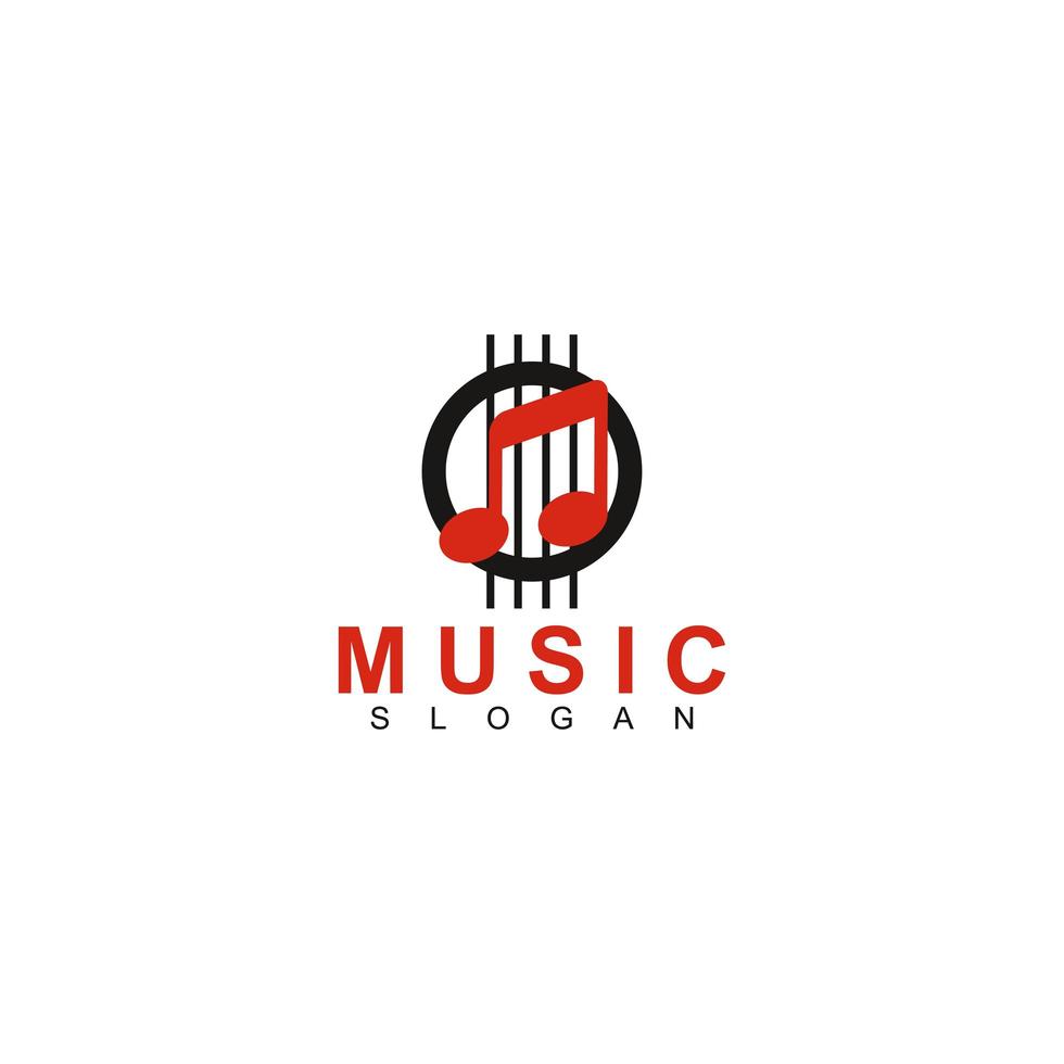 musica logo modello disegno vettoriale illustrazione, icona.