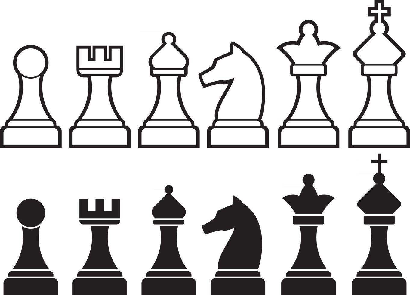 icone dei pezzi degli scacchi vettore