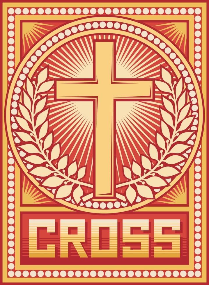 poster della croce cristiana vettore