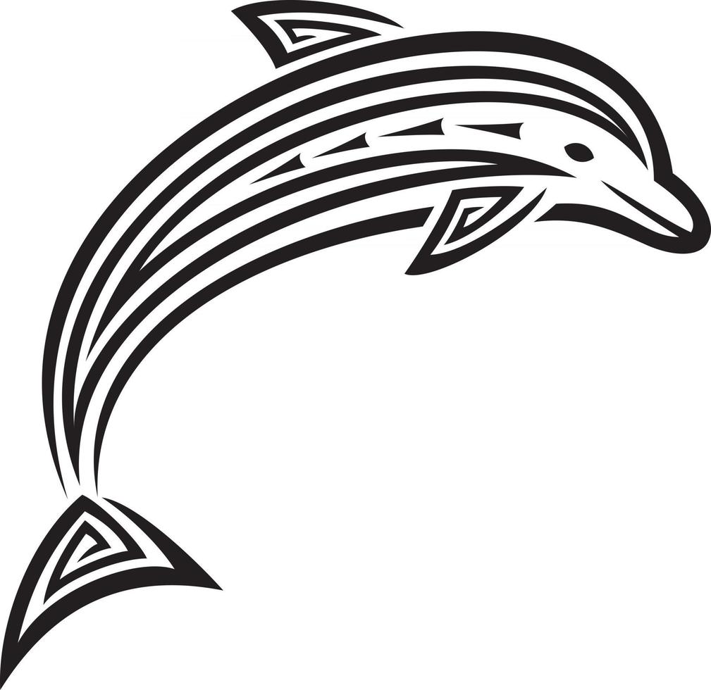 disegno del tatuaggio tribale delfino vettore