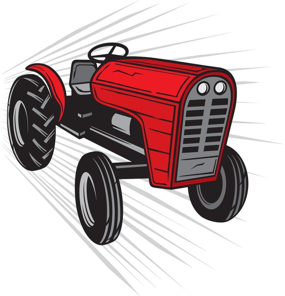 icona del trattore rosso vettore