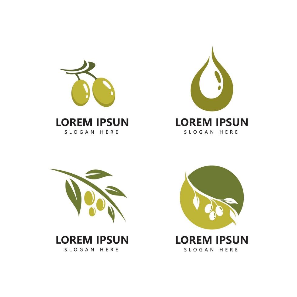 icona del logo dell'oliva e vettore del modello del logo dell'olio d'oliva