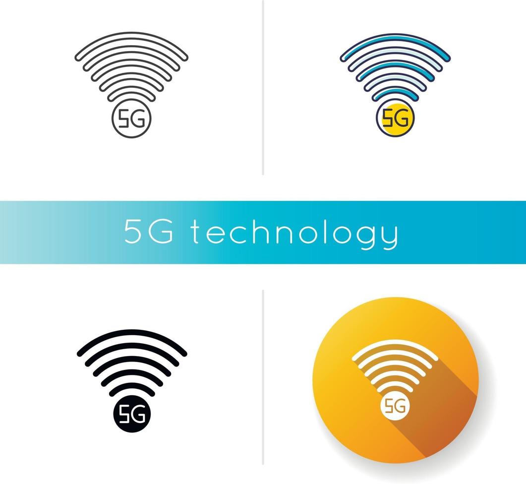 Icona dell'indicatore del segnale 5g vettore