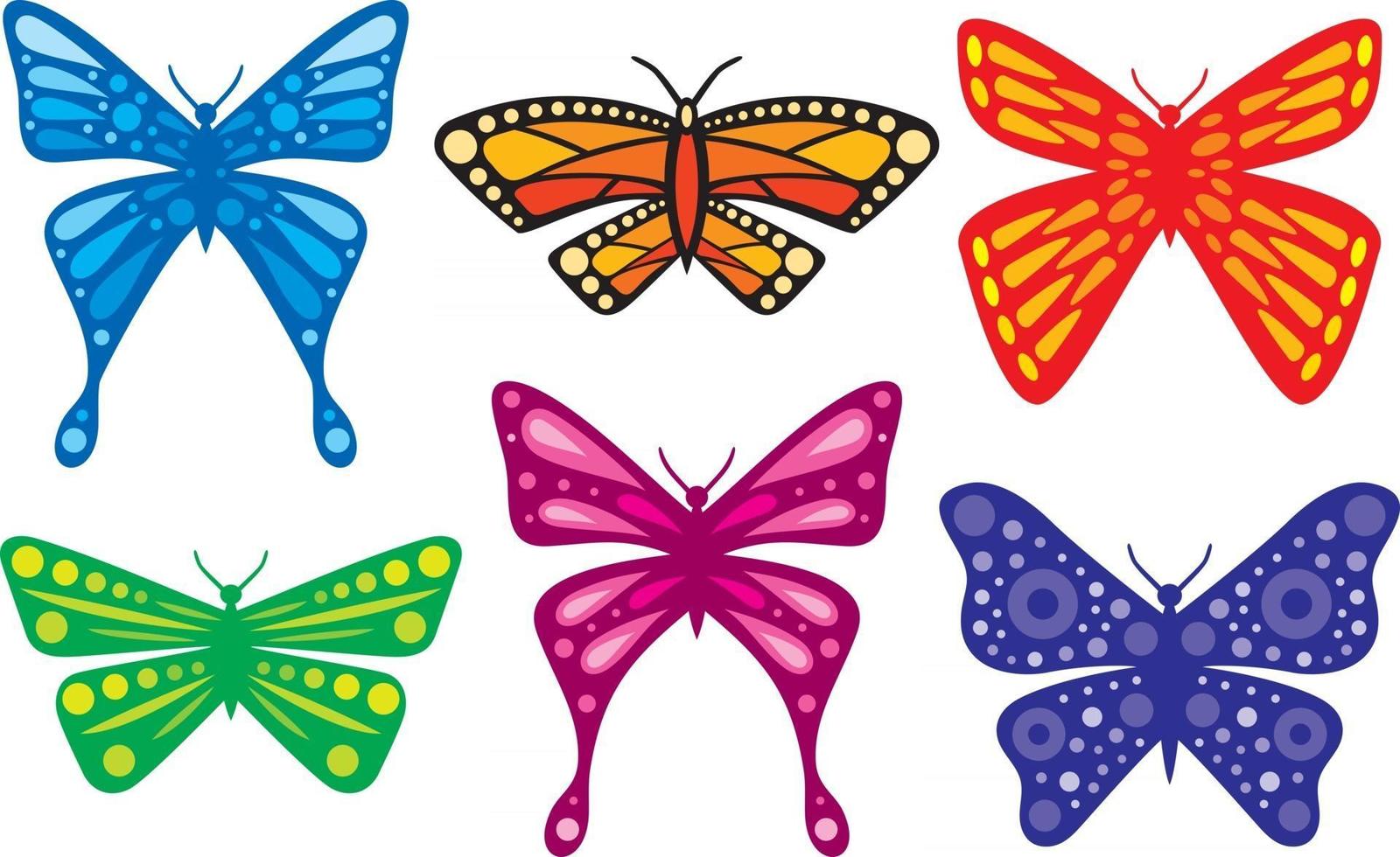 collezione di farfalle vettore
