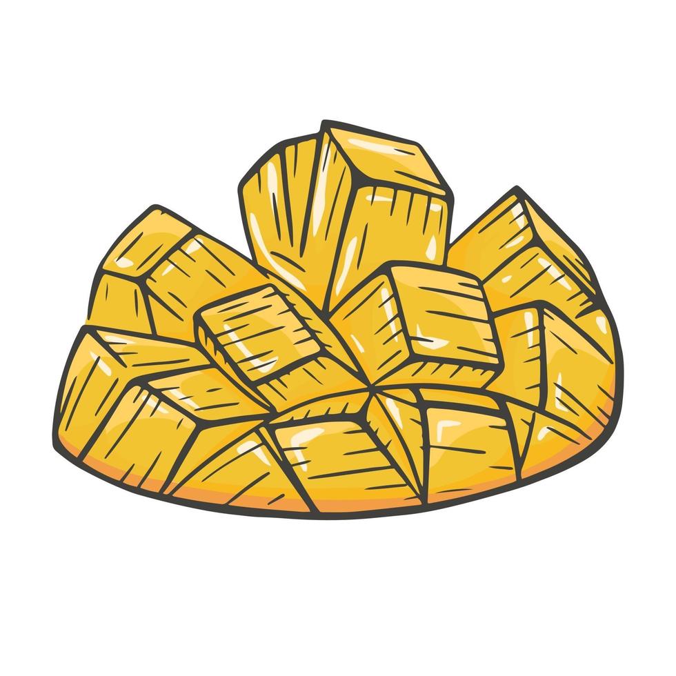 illustrazione vettoriale di mango a dadini