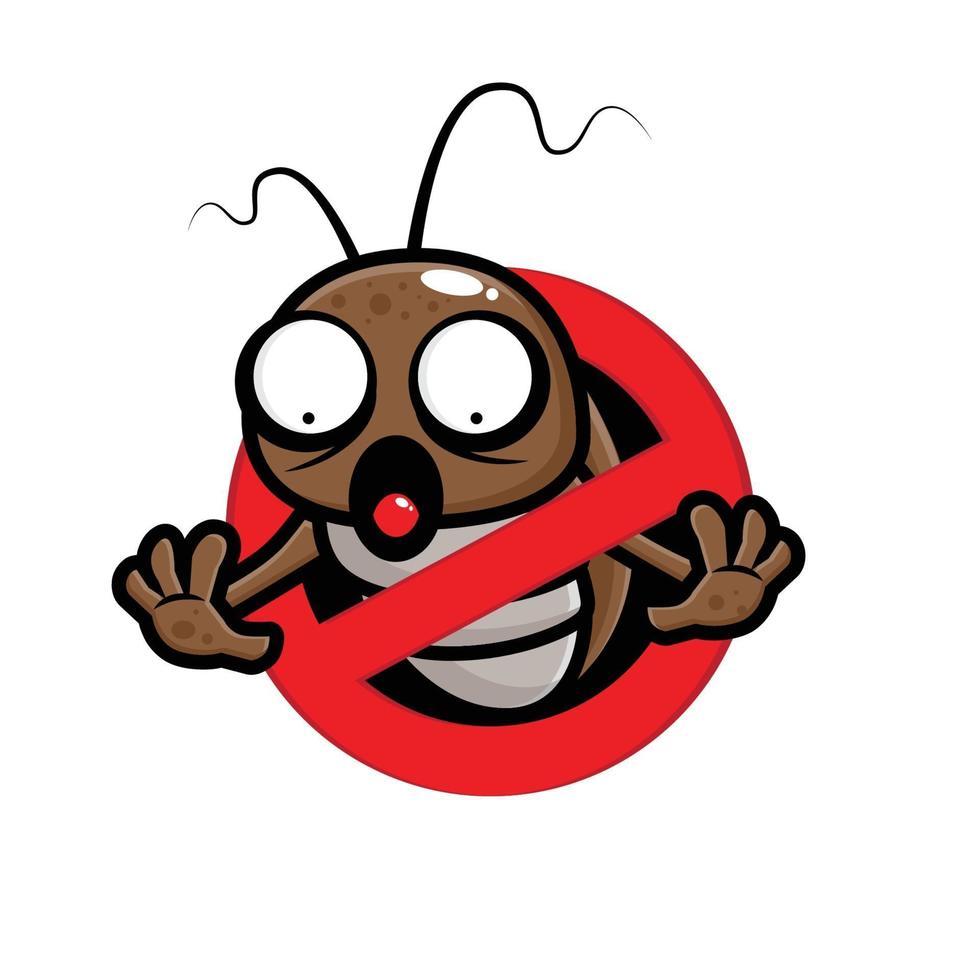 gli scarafaggi temono con i simboli di stop vettore