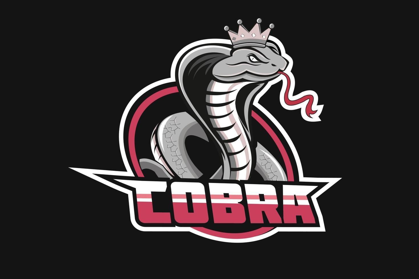 il cobra reale indossa il logo della mascotte della squadra di e-sport della corona vettore