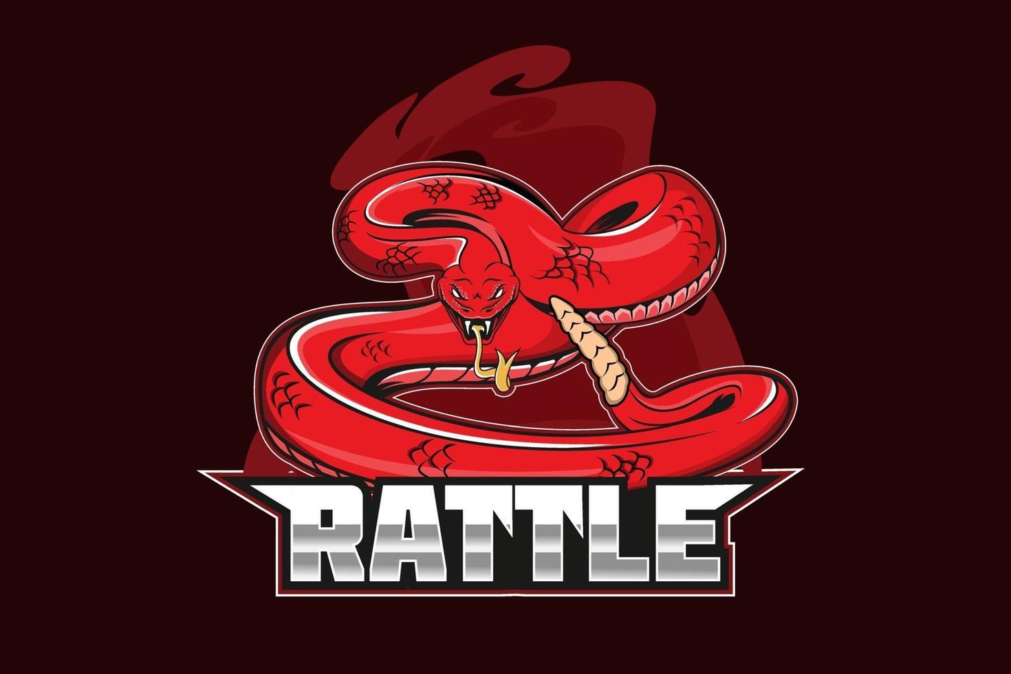 logo della mascotte della squadra di e-sport con sonaglio serpente vettore