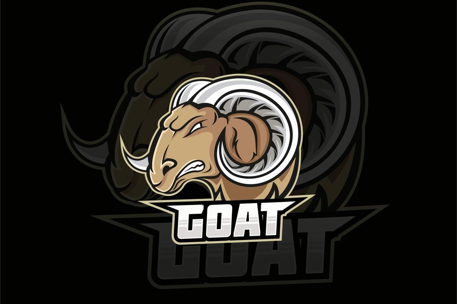 logo della mascotte della squadra di e-sport di capra vettore