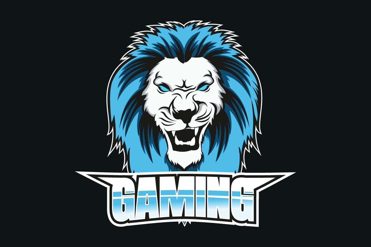 logo della mascotte della squadra di e-sport di gioco del leone vettore