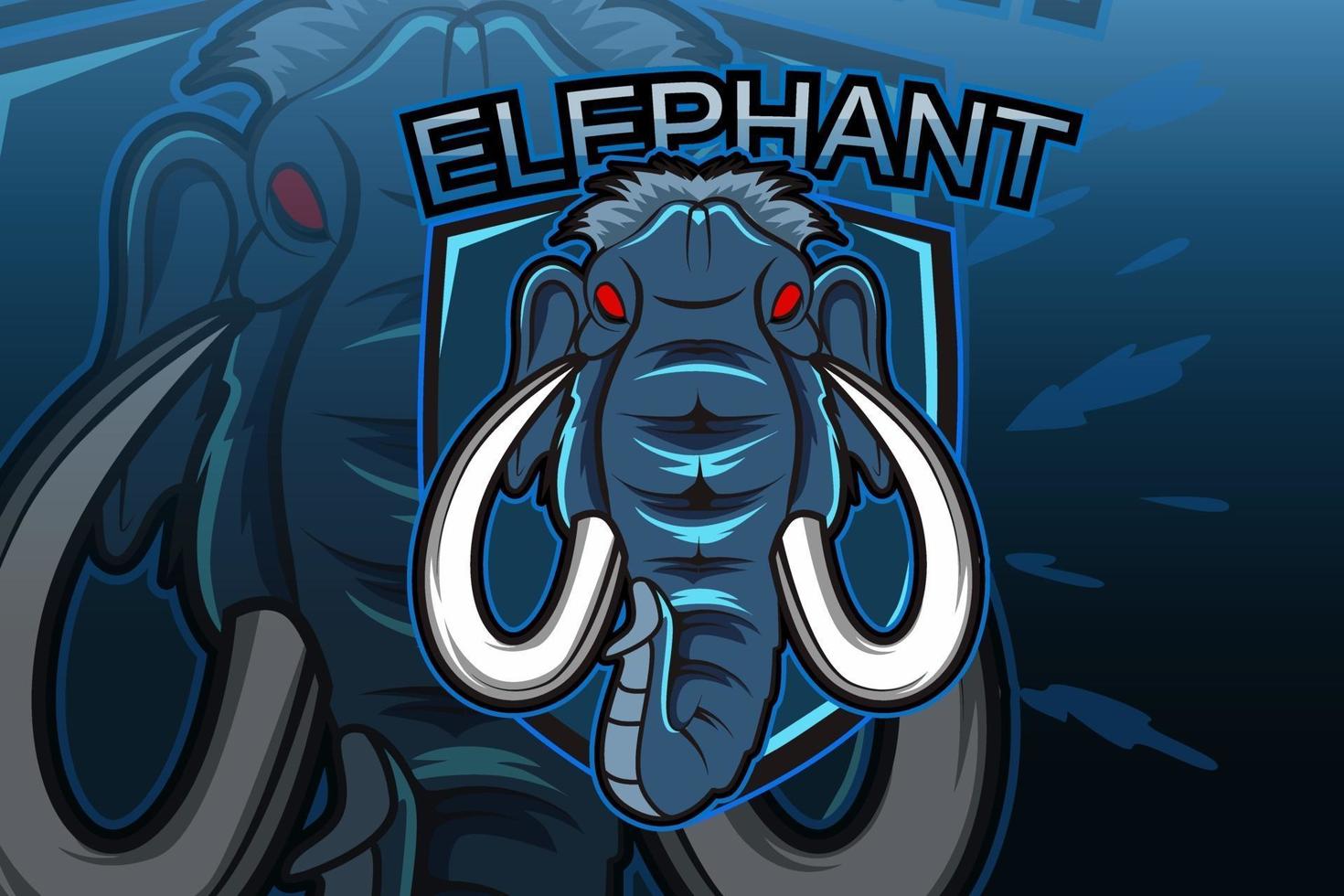 modello di logo della squadra di e-sport con elefante vettore