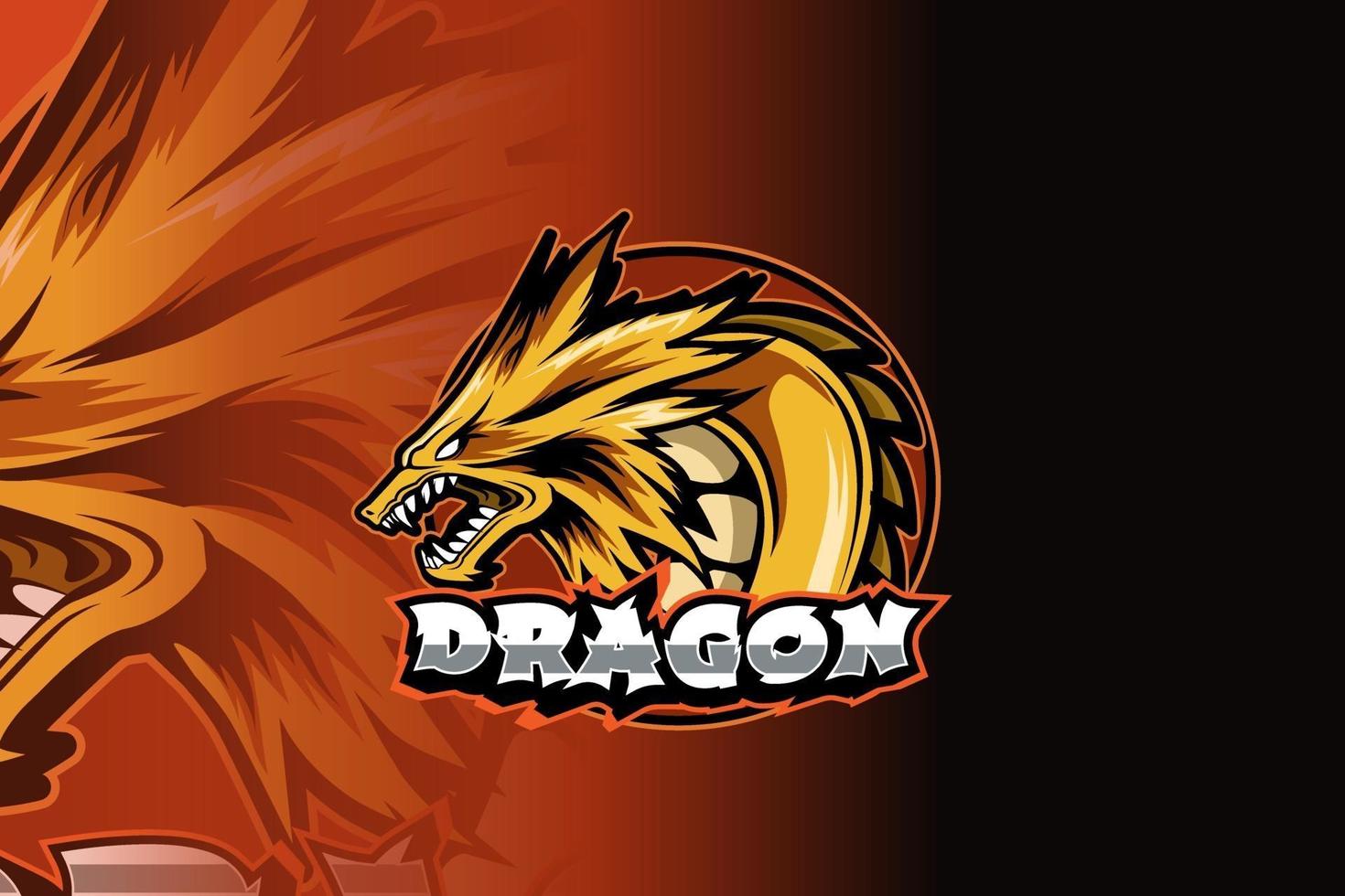 illustrazione del logo della mascotte del drago vettore