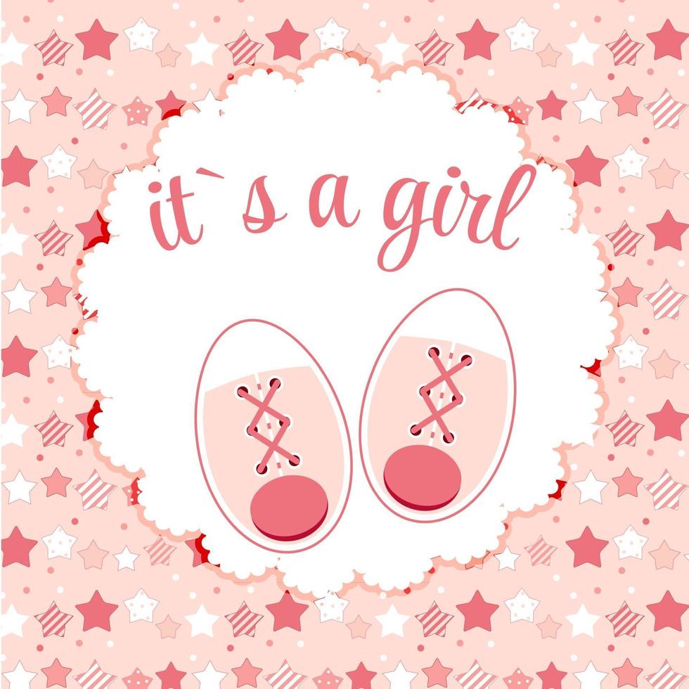 illustrazione vettoriale di scarpe da bambino rosa per neonata