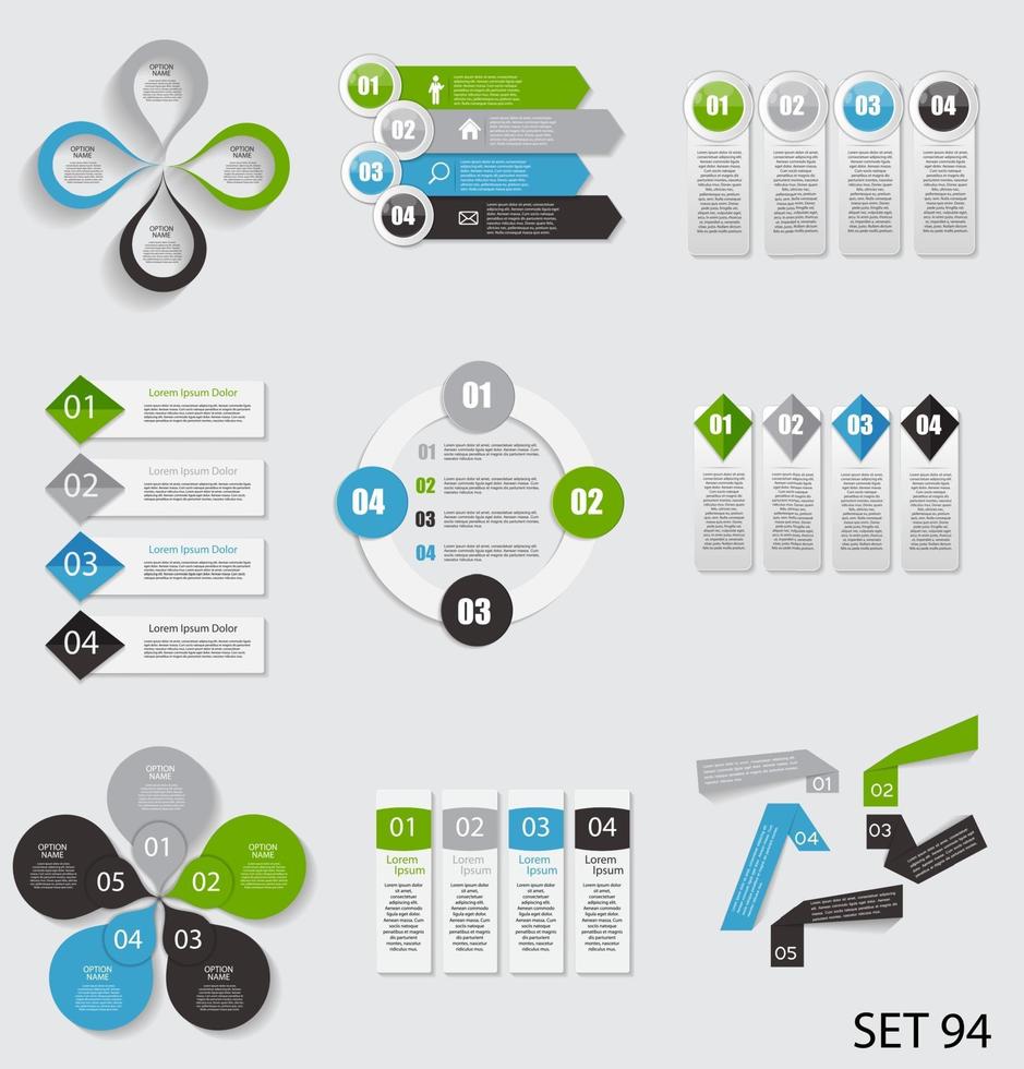 raccolta di modelli di infografica per l'illustrazione vettoriale aziendale