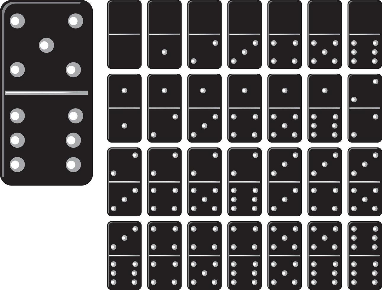 collezione di set domino vettore