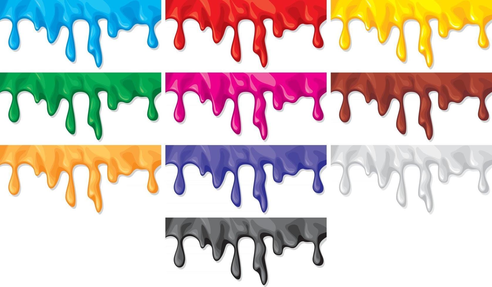 set di gocce di vernice colorata vettore