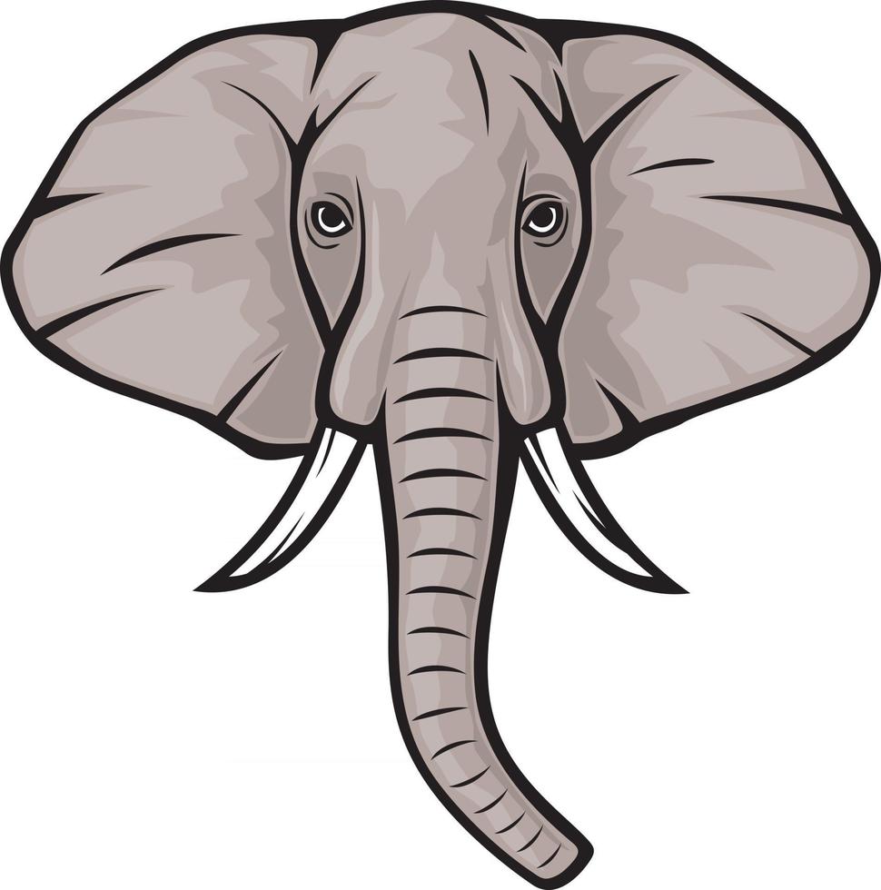 colore della testa di elefante vettore
