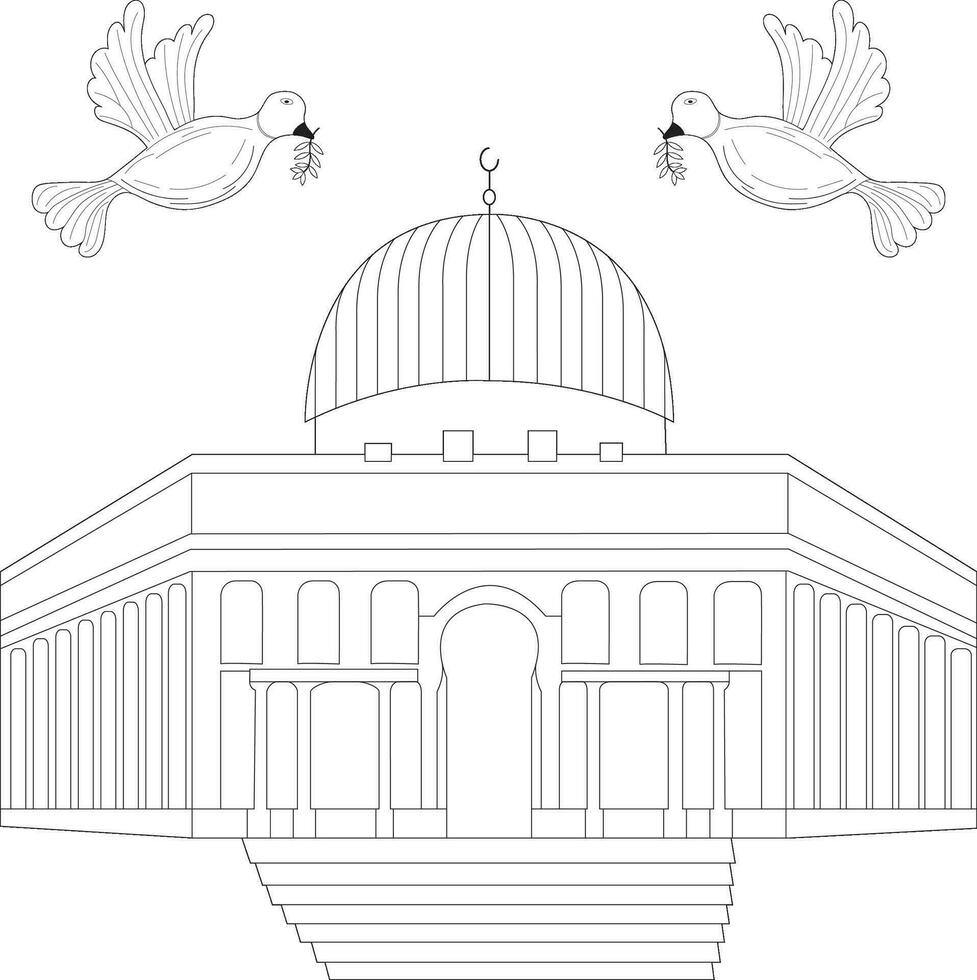 colorazione pagina per pace symbole vettore