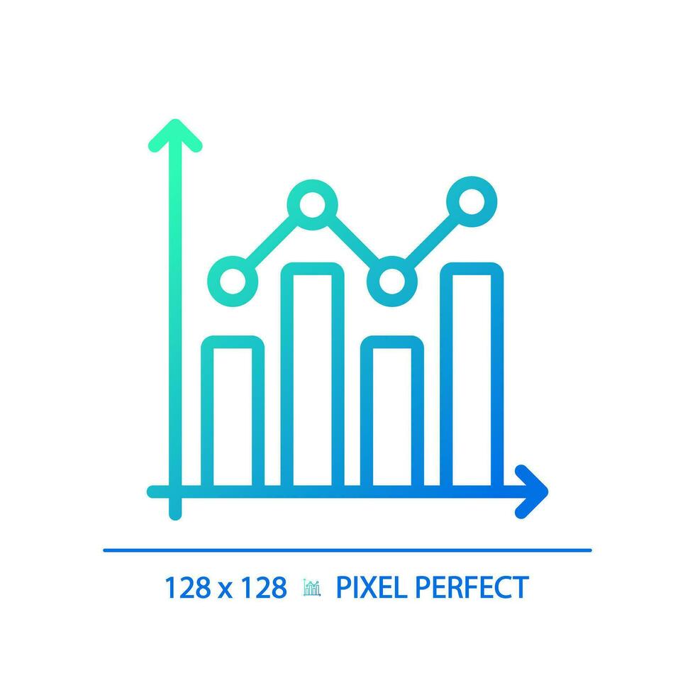 combo grafico pendenza lineare vettore icona. i saldi prestazione. economico rapporto. progetto progresso. dati analitica. magro linea colore simbolo. moderno stile pittogramma. vettore isolato schema disegno