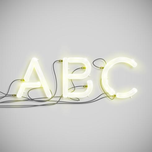 Tipo di parola elettrico al neon, illustrazione vettoriale