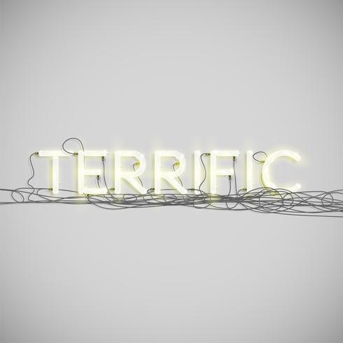 Tipo di parola elettrico al neon, illustrazione vettoriale