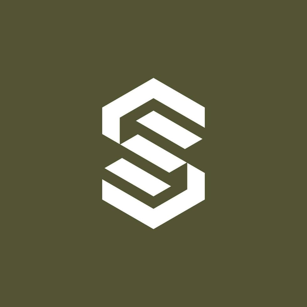 moderno esagonale lettera S scala logo. vettore