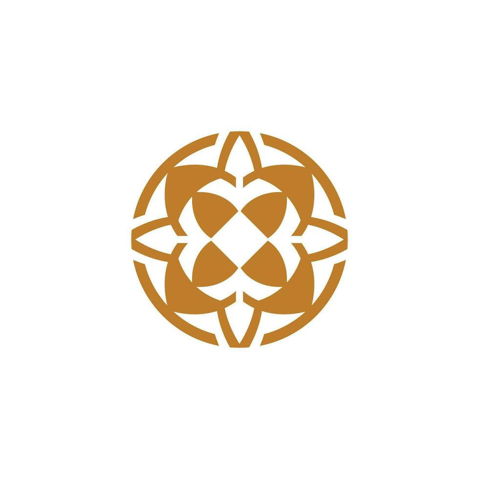 moderno elegante ornamentale floreale cerchio logo vettore