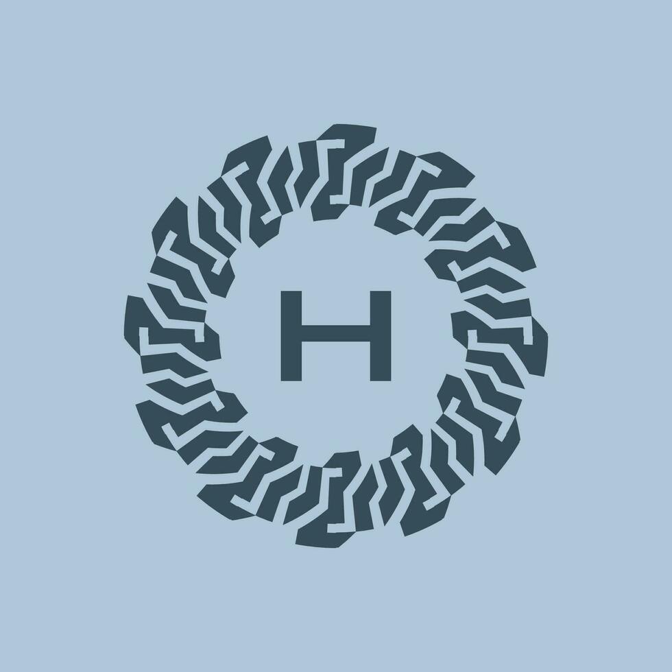 emblema logo iniziali lettera h. moderno e tecnologico emblemi siamo adatto per aziende nel il digitale era. alfabeto decorativo emblema vettore