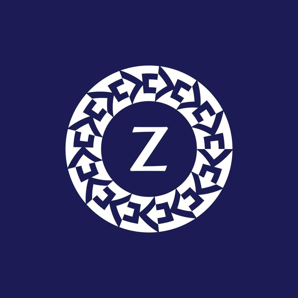 logo iniziali lettera z. moderno e elegante cerchio emblema. ornamentale circolare emblema. stesso modello emblema vettore