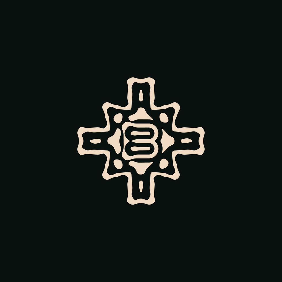 iniziale lettera B logo. unico tribù etnico ornamento antico emblema vettore