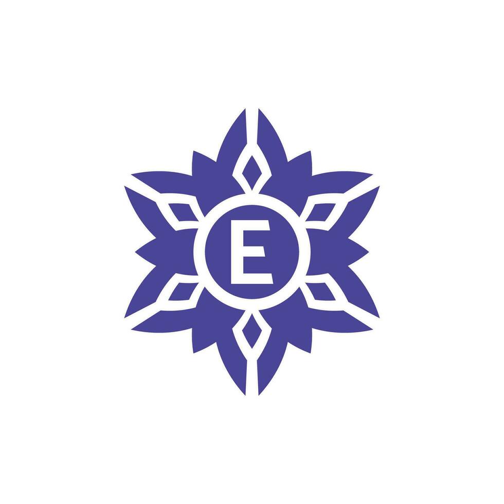 iniziale lettera e floreale alfabeto telaio emblema logo vettore