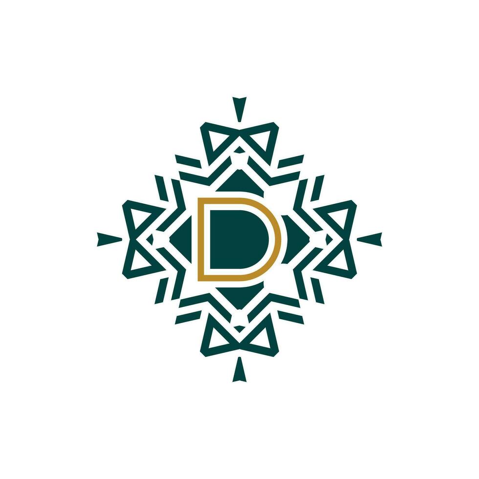 iniziale lettera d astratto antico modello emblema decorativo logo vettore