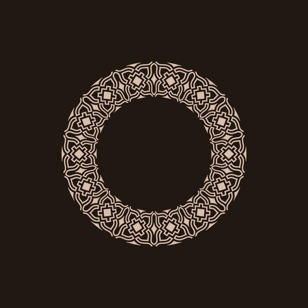 astratto arte decorativo cerchio ornamentale modello telaio vettore