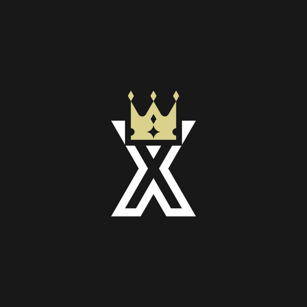 moderno elegante lettera X corona reale premio logo vettore