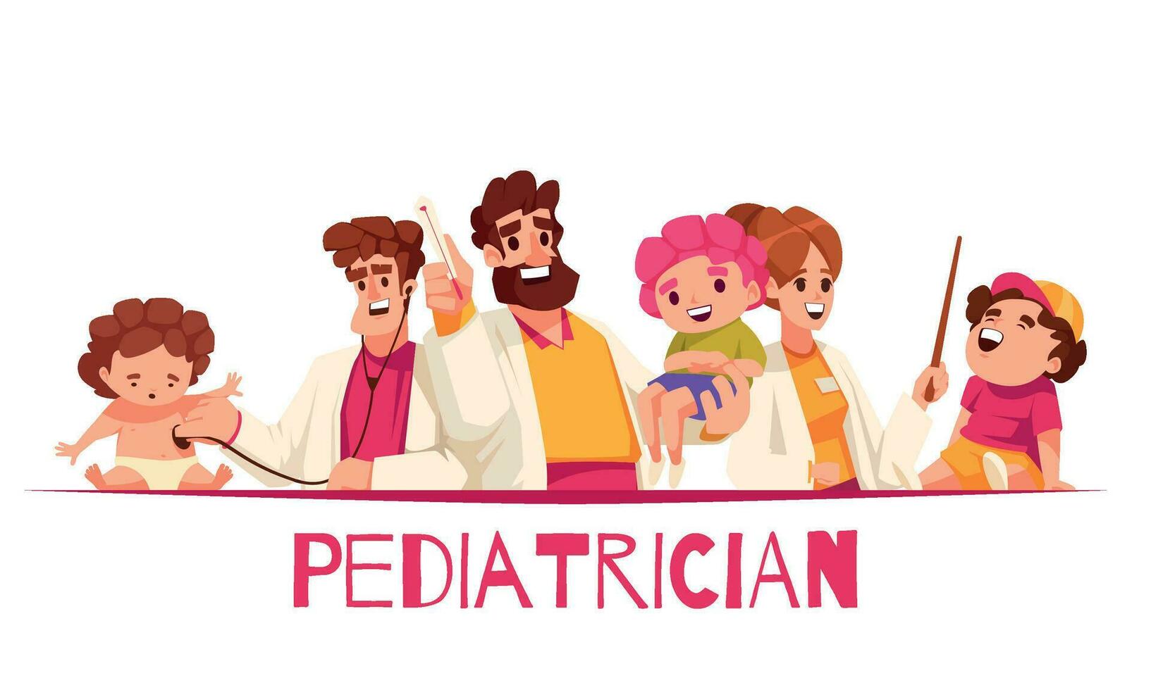pediatra cartone animato concetto vettore