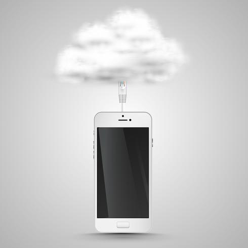 Lo smartphone si connette al cloud vettore