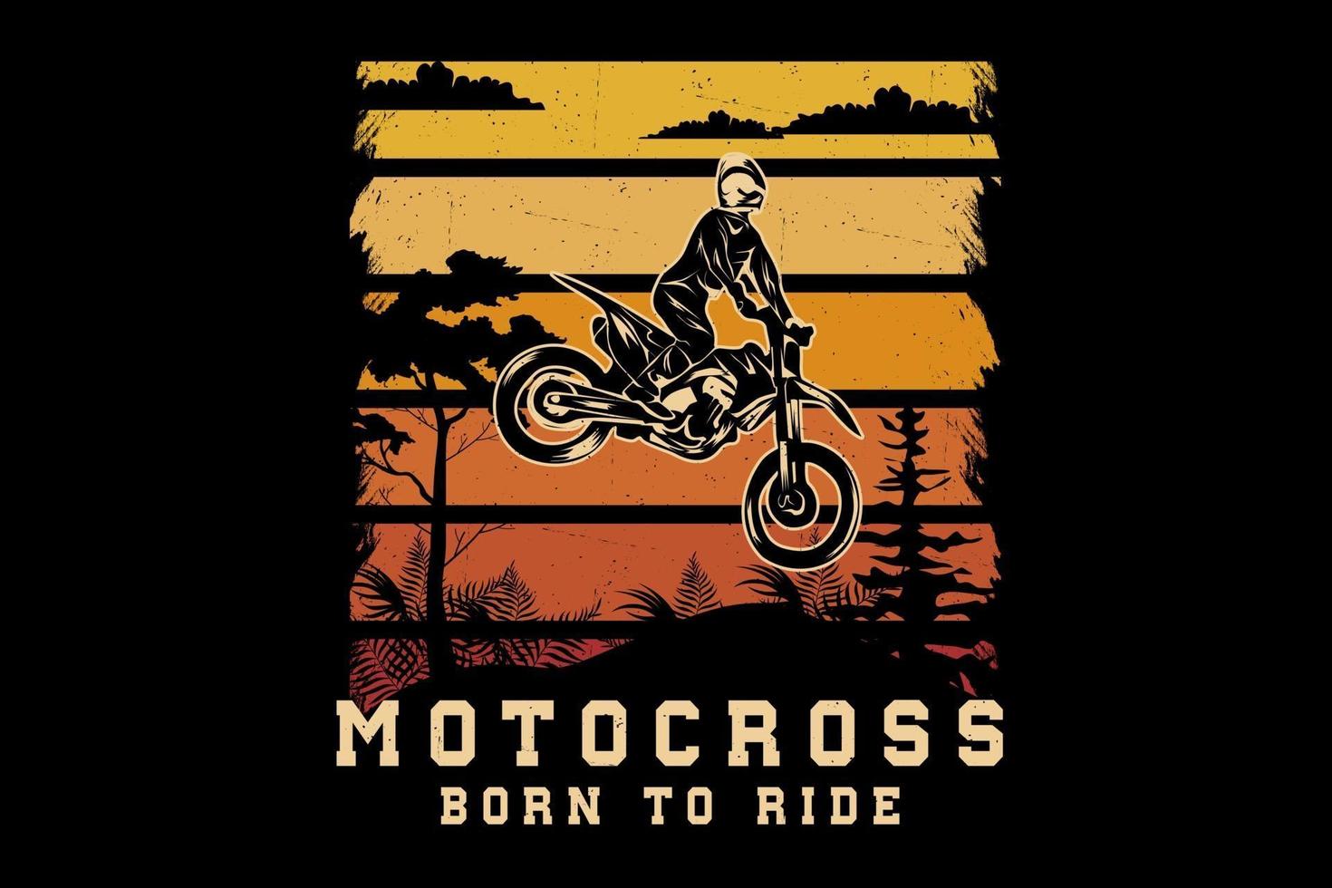 motocross nato per guidare il design della silhouette vettore