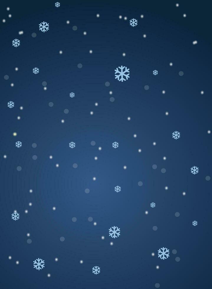 Natale sfondo con neve e i fiocchi di neve vettore