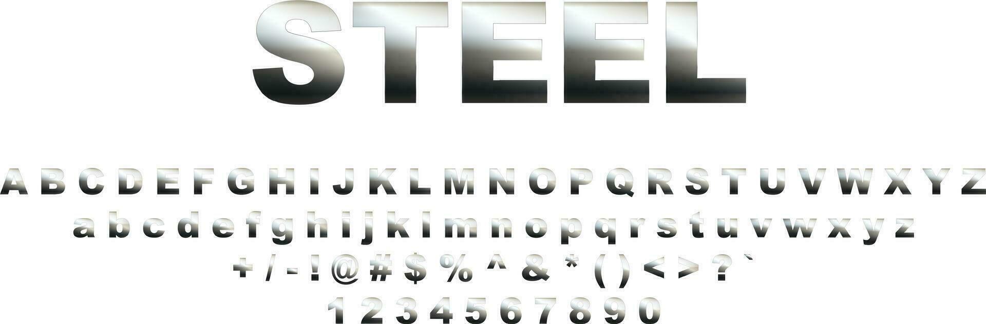 font con metallico struttura, cromo alfabeto, acciaio lettere. vettore tipografia.
