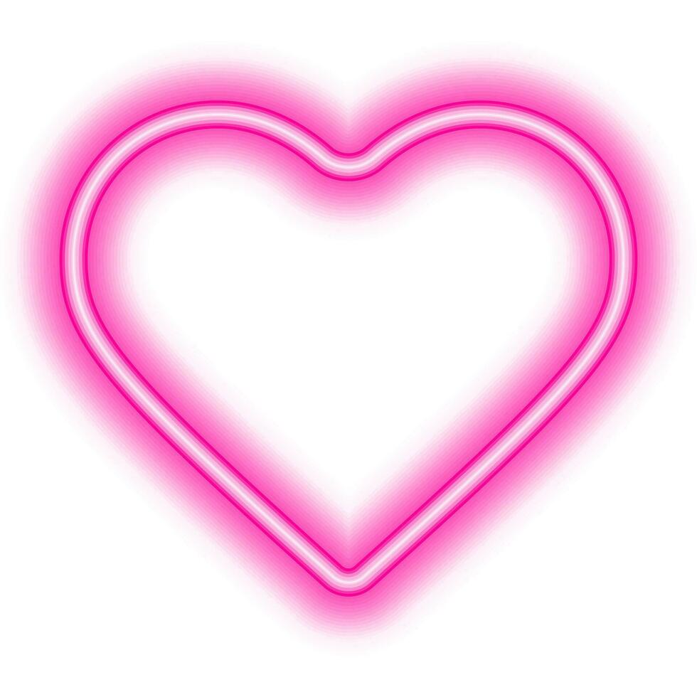 rosa cuore telaio neon vettore