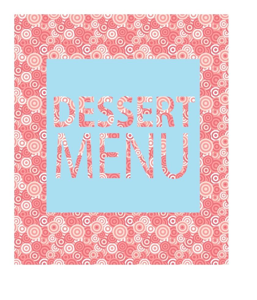 modello di menu di dessert. illustrazione vettoriale