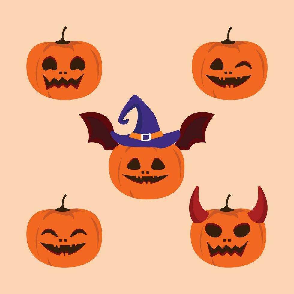 Halloween zucche collezione vettore illustrazione